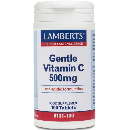Lamberts Gentle Vitamin C Συμπλήρωμα Διατροφής Μη Όξινη & Πλήρως Απορροφήσιμη Μορφή Βιταμίνης C 500mg 100tabs